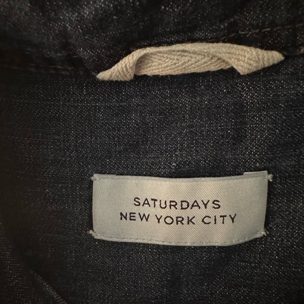 Saturdays Nyc Denim Ss Button Down - Euc - image 2